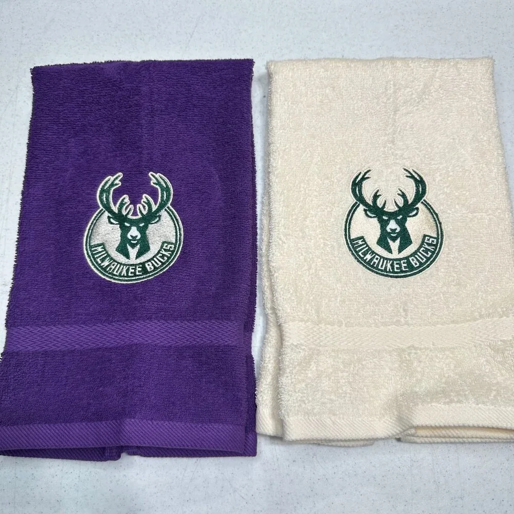 Milwaukee Bucks Towels Embroidered Hand Towel Set Bathroom Sports Basketball